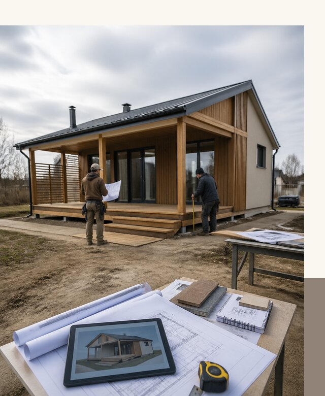 Проектирование домов 7 на 7 с террасой под ключ в Кунгуре