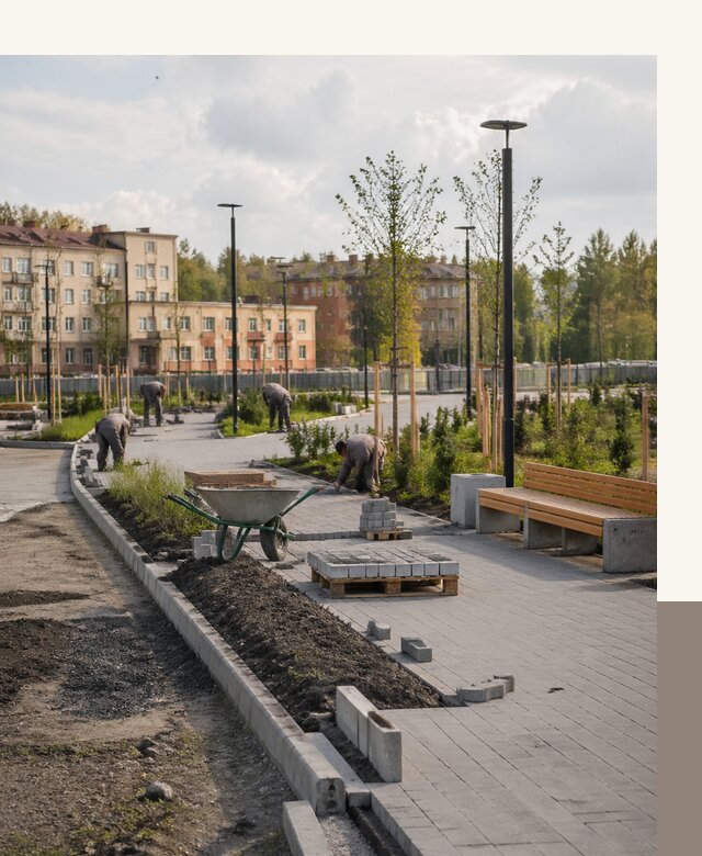 Благоустройство сквера в Кунгуре с проектированием и реализацией